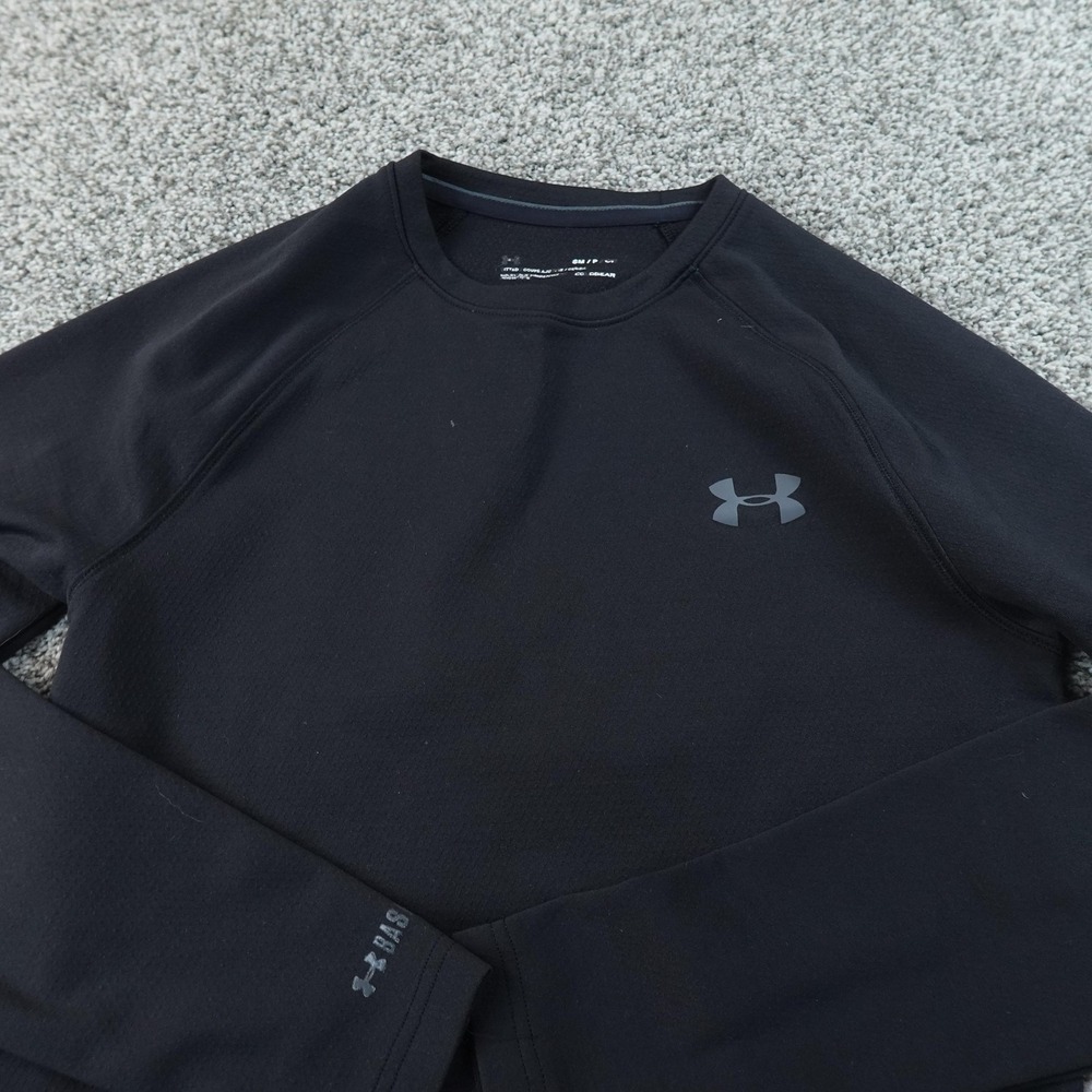 Under Armour Shirt Mens S Black ColdGear Fitted Long Sleeve Thermal‎ Base Layer